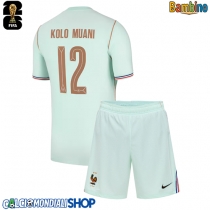 Maglie da calcio Francia Randal Kolo Muani #12 Seconda Maglia Bambino Mondiali 2026  Manica Corta (+ Pantaloni corti)